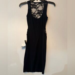 Bebe Black body con Dress Scoop Neck Sleeveless NWT